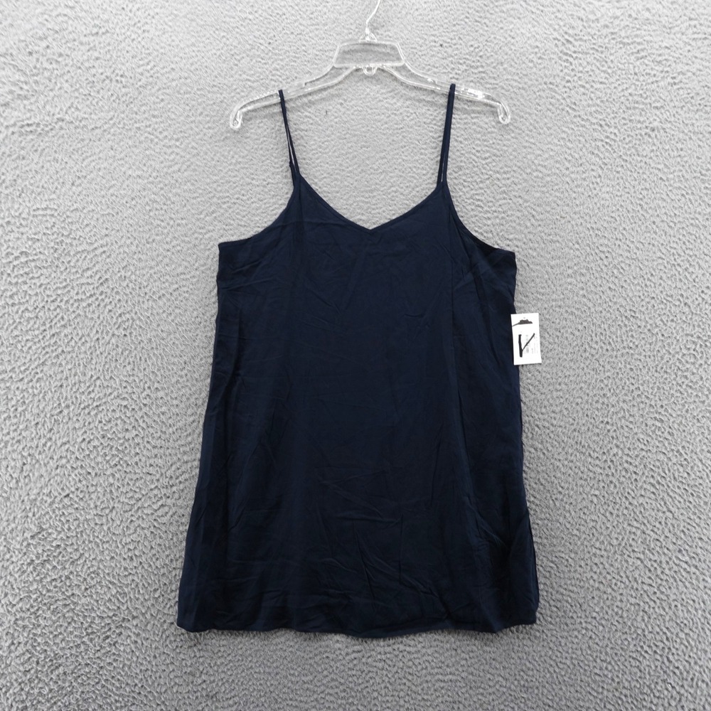 Farm Rio Arabesque Floral Blue Navy Camisole V Neck Cami Top Womens Medium NEW
